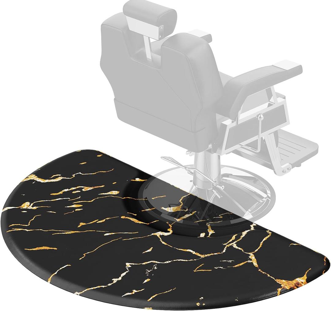 OmySalon 3x 5x5/8'' Thick Salon Mats for Hair Stylist Anti Fatigue, Barber Floor Mat with Round Base, Salon Chair Mat Hairdresser Standing, Anti-Slip Easy Cleaning
