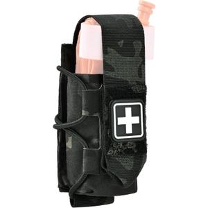 Tourniquet Pouch with Molle Clip,SABADO Tourniquet Holder Removeable Flap Cover,TQ Pouch for Duty Belt and Tactical Vest (MCBK)