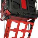 for Milwaukee Packout Compatible Foldable Side Mount Rack Heavy Duty Side Storage Organizer, Wall & Floor Installation, 100LB Capacity, Toolbox Accessory (Red, Size 1)
