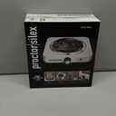 Proctor Silex Portable Electric Stove, Stainless Steel Single Burner Cooktop, Compact, Adjustable Temperature Hot Plate, 1200 Watts, White (34106)