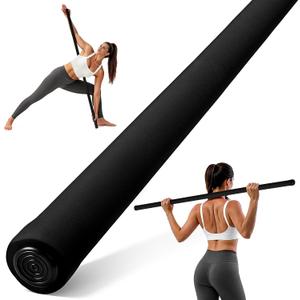 Adjustable Yoga Stick for Stretching & Balance, Upgraded Workout Pilates Equipment for Back Posture Corrector, 4-Section Steel Mobility Bar for Flexibility, Physical Therapy, Exercise Training