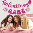 Galentine's Gang Banner, Pre-strung Valentine's Day Banner for girls, Galentine's Day Decorations, Pink Glitter