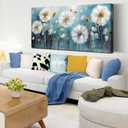 CANEITO Dandelion Wall Art Living Room, Flower Picture for Bedroom, Nature Floral Botanical Wall Decor, Large Size 29 x 59 Inches