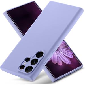 Varikke Compatible with Samsung Galaxy S22 Ultra Case Liquid Silicone, Skin Touch Gel Rubber Case with Soft Microfiber Lining, Cute Slim Full Camera Protection Cover, Purple