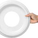 2 Packs Molded Nylon Ceiling Medallion for Light Fixtures and Ceiling Fans, 9.8"OD x 4"ID x 0.94"P (Fits Canopies up to7-1/4") White