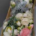 Hoteam 24 Bundles Artificial Peonies Flowers Wedding Faux Flowers Silk Peony Bouquet Bulk Bride Fake Florals Arrangements for Table Centerpieces Wedding Party Vase Decor (Light Pink, White)