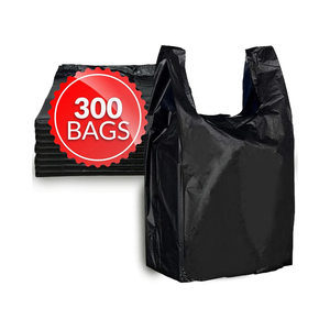Reli. T-shirt Bags (300 Count) (Black) (11.5" x 6.5" x 21") - Black Plastic Bags (Plain) - Grocery, Shopping, Restaurants