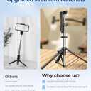 67 Selfie Stick Tripod for iPhone, Lightweight Travel Phone Tripod with Wireless Remote, Extendable Cell Phone Stand for Photography, Video & Live Streaming  Black