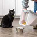 IRIS USA Airtight Dog Food Storage Container, WeatherPro, Up to 10 lbs, for Dog Cat Bird and Other Pet Food Storage Bin, Keep Fresh, Translucent Body, Made in USA, Clear/Gray