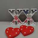 Cunno Valentines Decorations XOXO Light up LED Sign XOXO Letters Sign Wall Decor Heart Shaped Hanging Wall Art Valentine Decoration for Home Bedroom Office Night Light(Silver, Red)