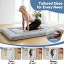 Simple Deluxe 4-Inch Full Tatami Mattress, Japanese Futon Foldable Mattress with Removable Washable Cover, Portable Floor Bed for Bedroom, Guest Room, Camping, and Everyday Use – Gray