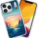 Compatible for iPhone 17 Pro Case, Abstract Mountain Shockproof Protective Clear Cover Case for Women Girls