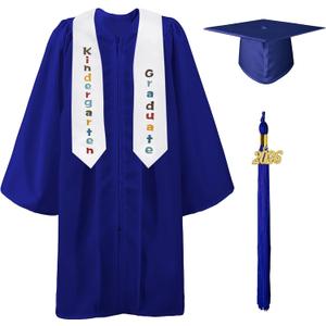 GraduatePro Kindergarten Graduation Cap and Gown Stole Package 2026 Tassel Set for Kids