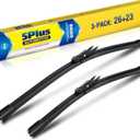 5 PLUS 26"+23" Windshield Wipers Replacement for Toyota Tundra 2021 2020 2019 2018 2017 2016 2015 2014-2007 Wiper Blades,Windshield Wiper Blades Original Equipment Replacement (Pack of 3) (26"+23"(Fit Pinch Tab))