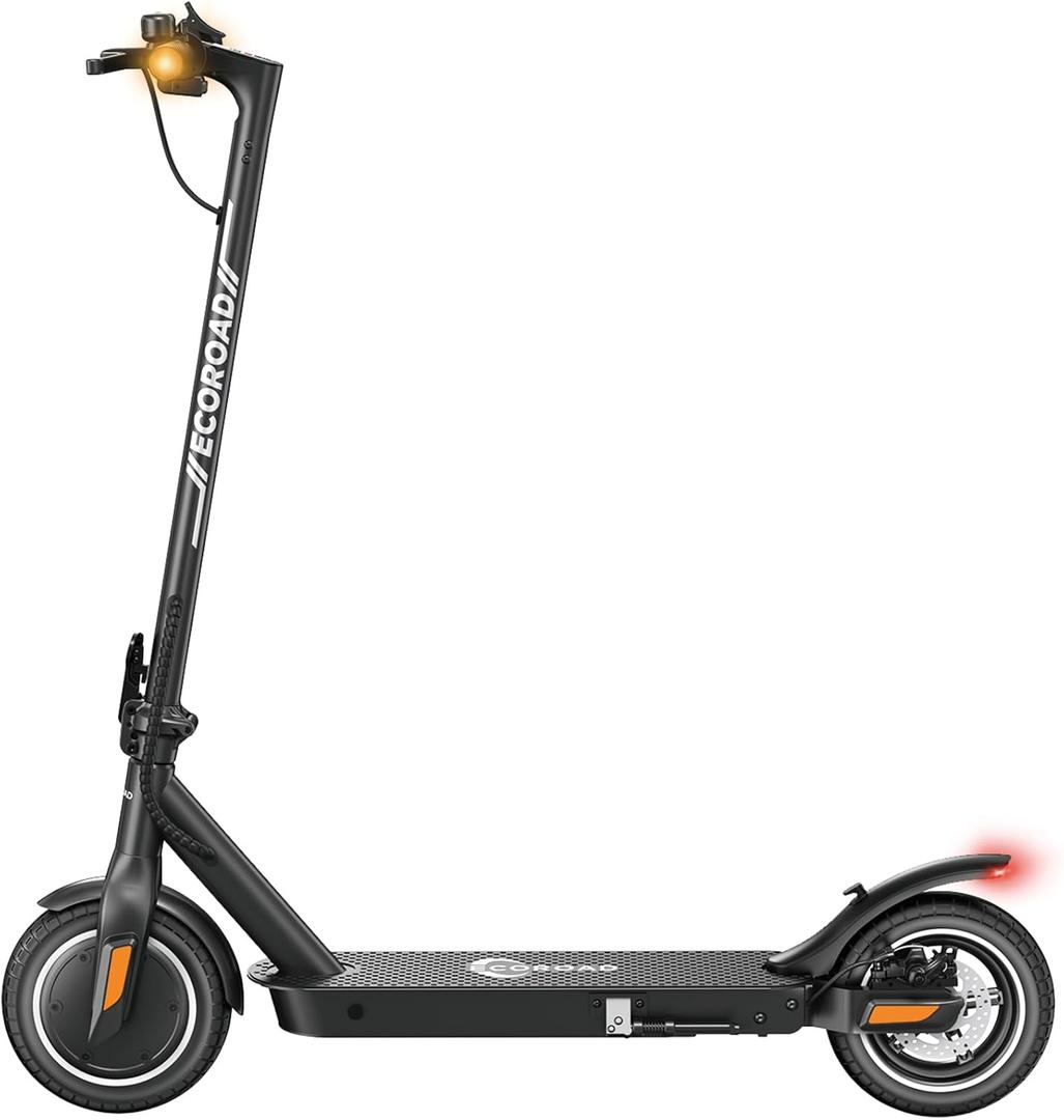Electric Scooter EC8, 10" Solid Tires Electric Scooter Adults with Dual Shock Absorbers, 18 Miles Range, Adults Commuting Scooters, 450W Peak Motor & 19 MPH Foldable Electric Kick Scooters