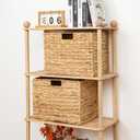 Storage BasketsWicker Baskets,Hyacinth Basket For Shelf,Folding 2 Packs Handmade Woven, Seagrass Baskets,Shelf Baskets For Storage Toys Books And Clothes and Other What You Want