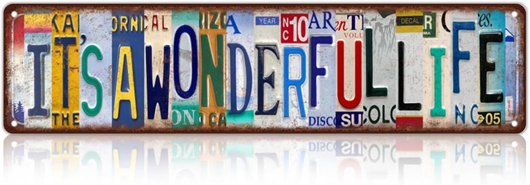 Vintage It's A Wonderful Life Wall Decor Street Signs Home Bar Coffee Metal Tin Signs 16 x 4 Inches (St-Y-08)
