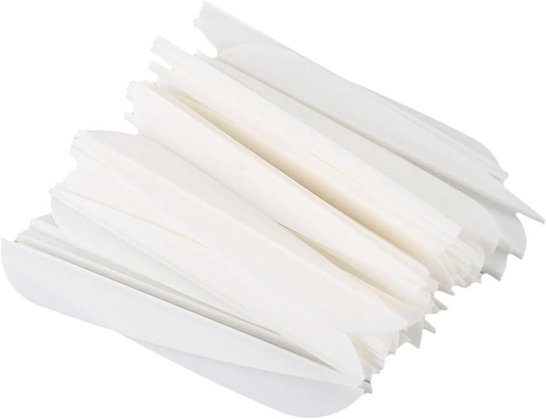 50 Pack White Arrows Vanes 4" Plastic Fletching for DIY Archery Arrows Arrow fletching kit Arrow fletching vanes