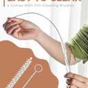 Foogwee 20 Packs Reusable Glass Straws Set, 8.5'' x 10mm Clear Drinking Straws for Smoothies, Shakes, Coffee, Juice, Sodas, Milk, Tea, Cocktails, Set of 8 Straight and 8 Bent with 4 Cleaning Brushes