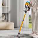 Cordless Vacuum Cleaner, 600W/50KPA, Max 70 Mins Runtime, Self-Standing Vacuum Cleaners for Home, Anti-Tangle Stick Vacuum, Smart Display Vacuum Cordless with 1.8L Cup for Pet Hair/Carpet (Gold)