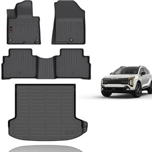 KELCSEECS Floor Mats & Cargo Liner for 2026 Kia Sportage(Not Fit Hybrid) All Weather Car Mats Trunk Mat Kia Sportage Floor Mats Accessories Black