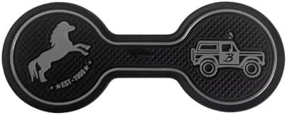 LSAUTO Car Cup Holder Coaster Compatible with Ford Bronco Offroad 2021-2025, Silicone Car Decorative Water Coaser, Bronco Car Accessories (Grey)