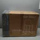 DUMOS 26 Inch Counter Height Bar Stools Set of 4, Modern Faux Leather High Barstools with Back and Metal Leg, Bar Chairs for Kitchen lsland, Brown