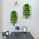 BLEUM CADE Fake Hanging Plants, 2pcs Artificial Pothos Vines Greenery for Wall Home Living Room Office Indoor Outdoor Decor (No Baskets)
