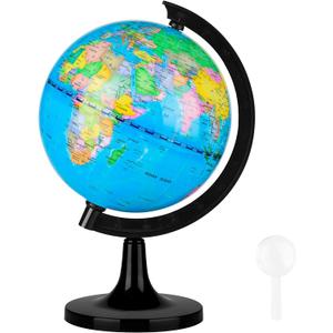 Wizdar 5.5" World Globe for Kids Learning, Educational Rotating World Map Globes Mini Size Decorative Earth Children Globe for Classroom Geography Teaching, Desk and Office Decoration-5.5 inch (5.5INCH)
