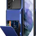 Vofolen for Galaxy S21 Case Protective for Men Women Wallet 4-Card Flip Cover Credit Card Holder Slot Back Pocket Dual Layer Hybrid Hard Shell Bumper Armor Case for Samsung S21 6.2 Navy
