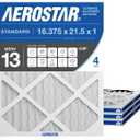 Aerostar 16.375 x 21.5 x 1 MERV 13 Air Filter, 4 Pack Set of HVAC Furnace Filters, Electrostatic MPR 1500-1900 & FPR 10 (Actual Size: 16 3/8 x 21 1/2 x 3/4 inches)