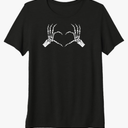 Lovable Skeleton Hand Heart Sign Halloween Men Women Premium T-Shirt 3XL