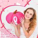 Jetec 12 Inches Pink Pumpkin Pillows Breast Cancer Awareness Decorations Pumpkin Shaped Pillow with Pink Ribbon Pattern for Fall Halloween Home Decor