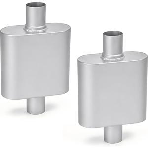 Pair of 2.5" ID Center/Center Single Chamber Mufflers, Aluminized Steel