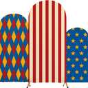 Circus Theme Arch Covers Set of 3, 4ft 5ft 6ft Circus Theme Fiesta Print Arch Cover Spandex for Carnival Vintage Birthday Party Wedding Decorations