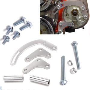 SBC Power Steering Pump Bracket 350 V-Belt Slotted Adjustable LWP 305 327 383 5.0L 5.7L V8 Compatible With 350 Small Block Chevy Long Water Pump