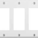 Leviton 3-Gang Decora/GFCI Device Decora Wallplate, Standard Size, Thermoset, Device Mount, 80411-W, White