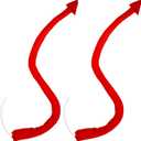 2 Pieces Devil Tail Costume Accessories Tail for Male and Female Devil Costume Accessory for Costume Party Devil Cosplay, Red, (Simple Style, 24 Inch)