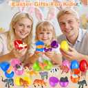 SpringFlower 24 Pack Filled Easter Eggs,Kids Easter Eggs Filled with Animal Toys,Easter Egg Hunt Basket Stuffers,Party Favors,Classroom Easter Gift for Girls Boys, Easter Basket Essentials