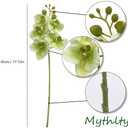 5 Artificial Orchid Flower Stems 18 Inches Real Touch Faux Phalaenopsis Stems Fake Orchid Flowers Arrange for Wedding Bridal Bouquets Home Office Indoor Decorations (Green)