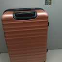 Amazon Basics 26" Hardside Medium Checked Luggage, Expandable Hardshell Suitcase with Telescoping Handle, Scratch-Resistant Surface, Four Multi-directional Wheels, Rose Gold