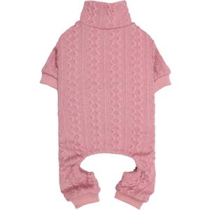 Dog Sweater Turtleneck Knitted Pet Clothes Solid Color Puppy Sweater Warm Dog Sweaters for Dogs (Pink & S/M)