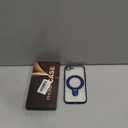 Compatible with iPhone 17E/16E Case with Invisible Magnetic Ring Stand [Compatible with Mag-Safe] [Full Camera Lens Protector] Plating Clear Phone Case for iPhone 17E/16E 6.1", Blue