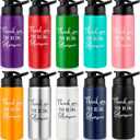 Amyhill 8 Pack Thank You Appreciation Gifts Reusable Bottle Aluminum Water Bottle Gym Water Bottle Lightweight Sports Water Bottle Leakproof Metal Water Bottle with Lid for Camping Hiking (20oz, Mixed Colors)