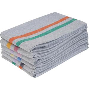 Terry Dish Towels, Pack of 6, 30 x 50 cm, Highly Absorbent Kitchen Cleaning Cloths 12"X20" Milange