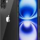 for Apple iPhone 16 Case 6.1-Inch 2024, Yellowing-Resistant Shockproof Phone Bumper Cover, Anti-Scratch with Camera Lens Protector for iPhone 16 Phone Transparent Case (Black Border)