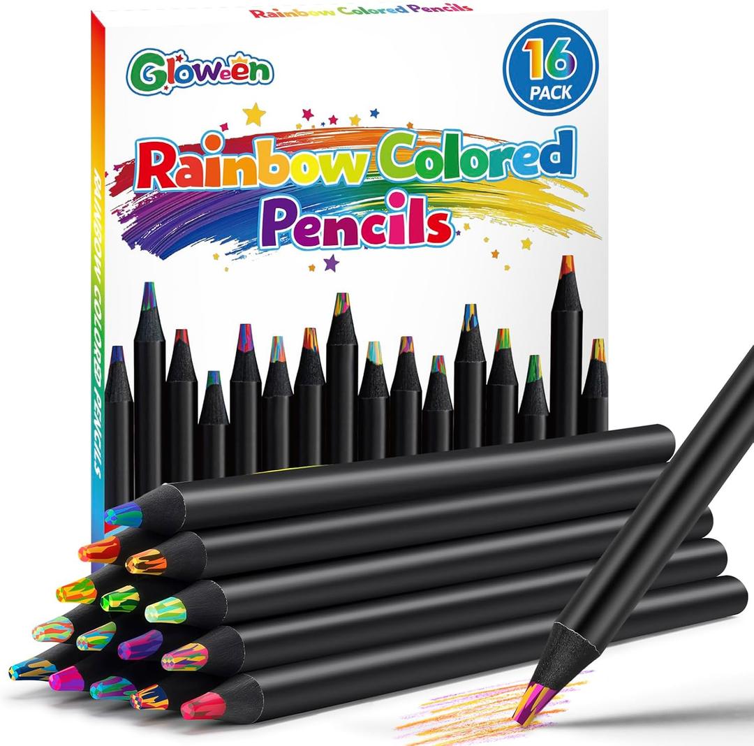 6 x 16 Pcs Rainbow Colored Pencils, Art Supplies Stocking Stuffers for Kids, Creative Teens Gifts Trendy Stuff for Girls Age 5-12, Great Party Favors Gift for Birthday/ Valentine's Day/ Easter/ Christmas