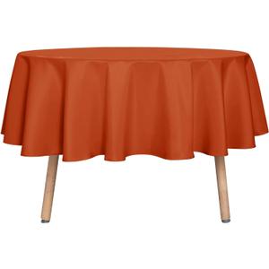 sancua Round Tablecloth - 60 Inch - Water Resistant Spill Proof Washable Polyester Table Cloth Thanksgiving Decorative Fabric Table Cover for Dining Tables, Buffet Parties and Camping, Rust