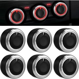 Frienda 6 Pcs AC Climate Control Knob Replacement AC Heater Blower Fan Control Knob Switch Heater Blower Fan Button Compatible with Accessories Replacement Compatible 2005-2015