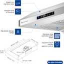 36" Under Cabinet Range Hood, 750 CFM Gesture & Touch Control Vent